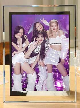blackpink组合周边水晶相框金智秀LISA朴彩英金智妮桌面摆台