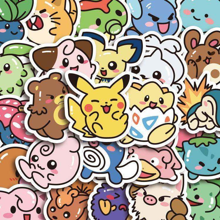 Q版精灵宝可梦贴纸可达鸭皮卡丘妙蛙种子小火龙超梦袋龙贴纸