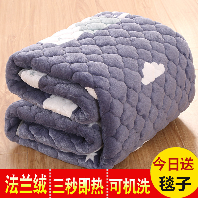 珊瑚绒床垫子1.8m床2米双人毛绒x2.0床铺垫褥子法兰绒铺床被垫褥