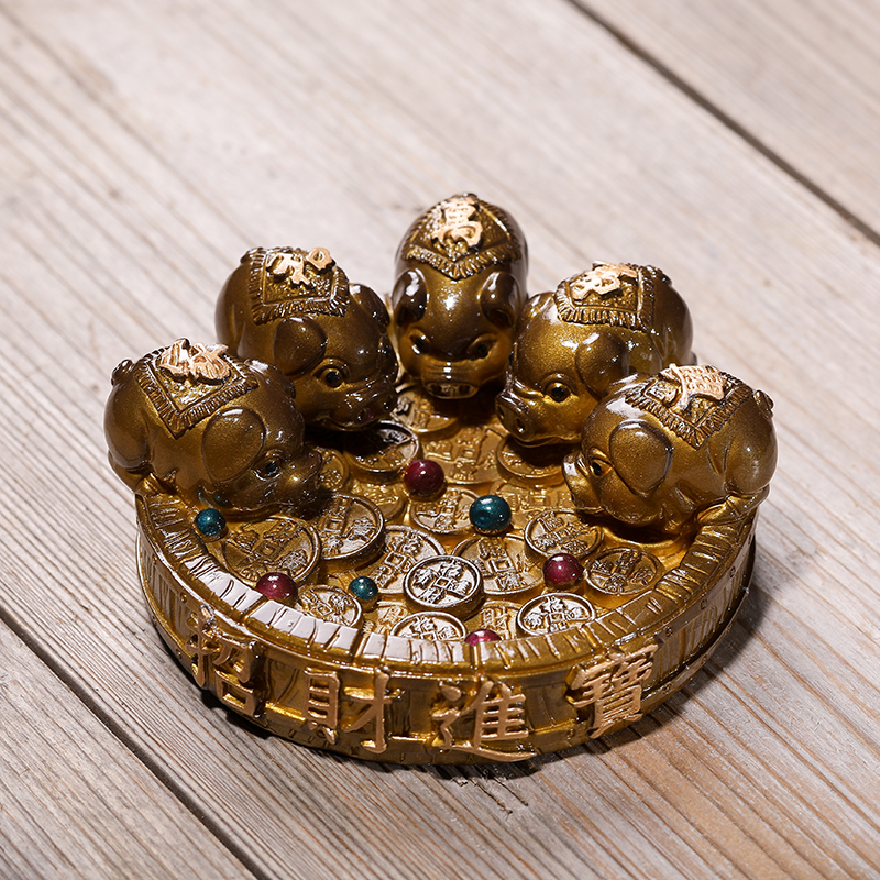 招财小猪茶宠摆件可变色创意个性茶桌功夫茶道装饰茶具配件小摆设