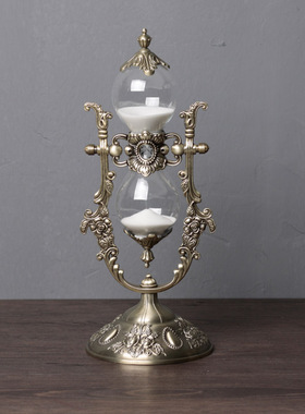 沙漏创意礼物欧式复古怀旧摆件个性简约现代男生女生爱情旋转金属