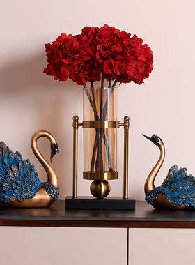 结婚礼物送礼实用摆件创意订婚庆酒柜客厅天鹅家居装饰品花艺花瓶
