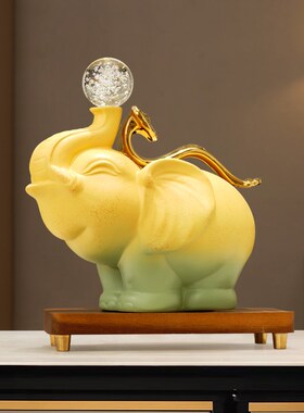 轻奢大象摆件高档客厅玄关酒柜电视餐边柜办公室高级感装饰品