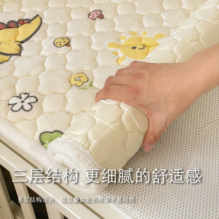 A类婴儿床垫褥子秋冬宝宝幼儿园专用睡垫纯棉加绒儿童拼接床垫毯