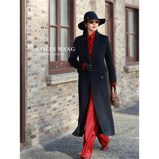COLIN WANG王后的轮廓|奢牌同源羊绒羊毛复古双排扣收腰大衣外套