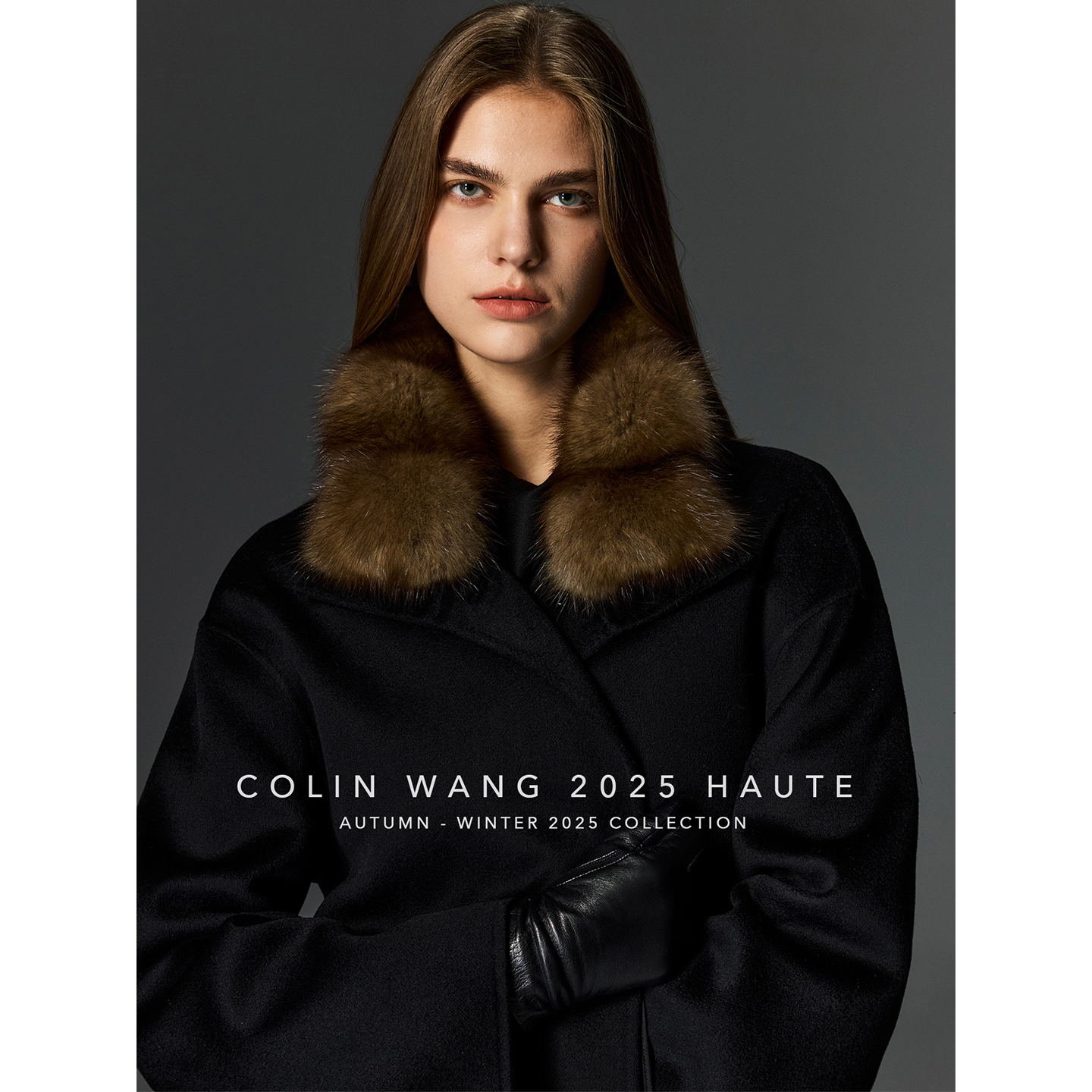 COLINWANG-戛纳幕影|奢牌同源重磅14μm羊绒紫貂领腰带双面呢大衣