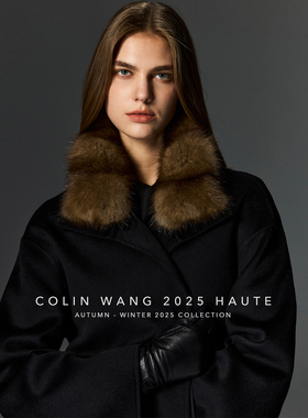 COLINWANG-戛纳幕影|奢牌同源重磅14μm羊绒紫貂领腰带双面呢大衣