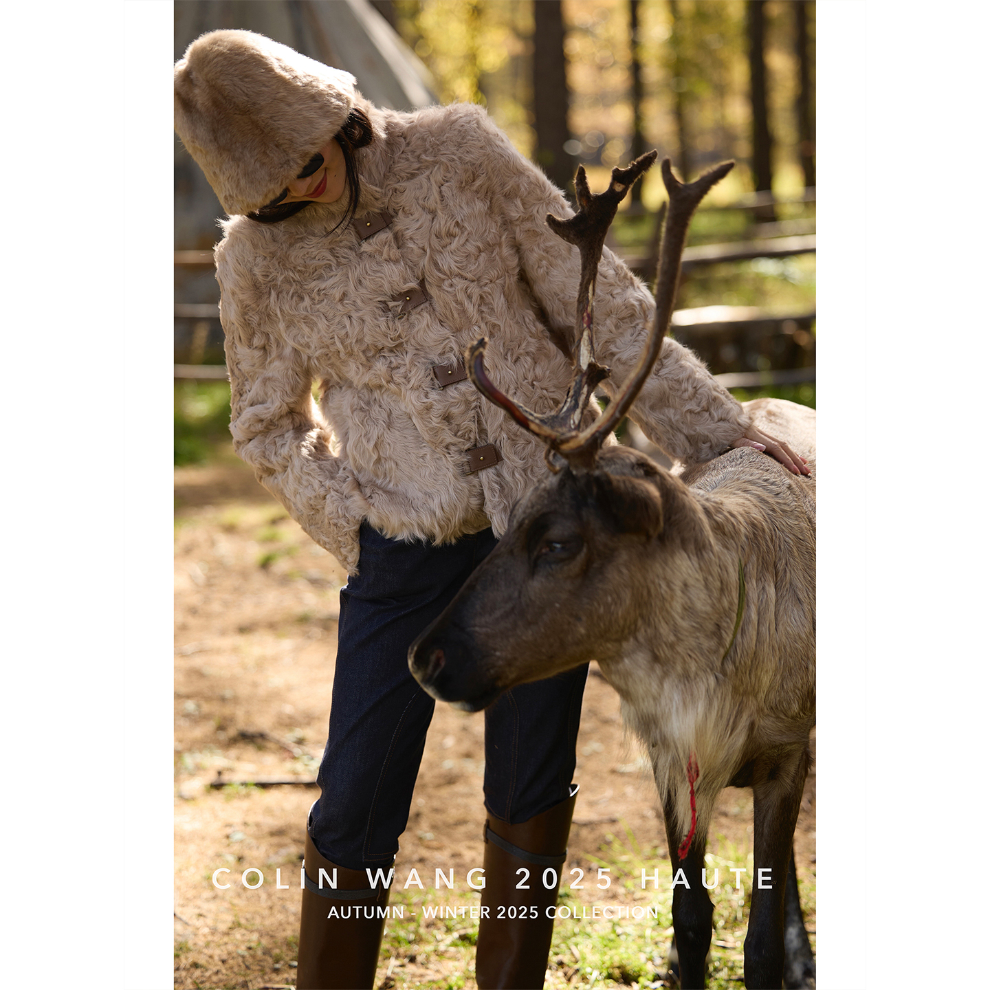 COLINWANG-沐光而行|奢牌同源小湖羊老钱风波浪肌理皮毛一体外套