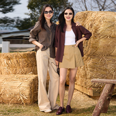 COLIN 奢牌质感丹宁复古高腰阔腿牛仔裤 WANG JEANS系列