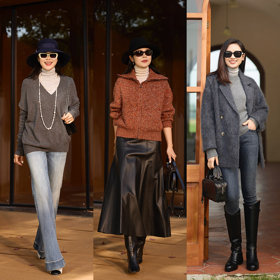 COLINWANG-大地礼赞|意大利进口Cariaggi真丝羊绒高领针织打底衫