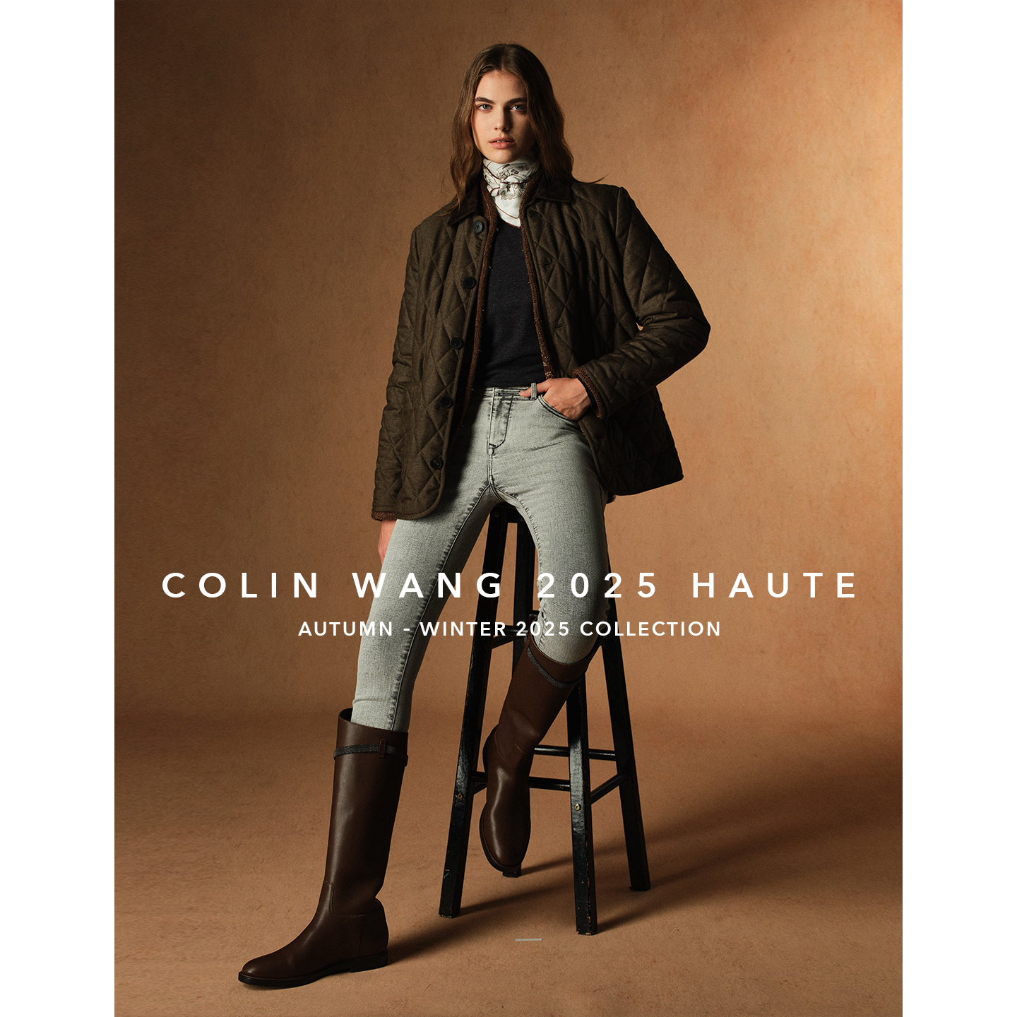 COLINWANG-COLIN JEANS系列|进口弹力丹宁显瘦休闲九分牛仔靴裤