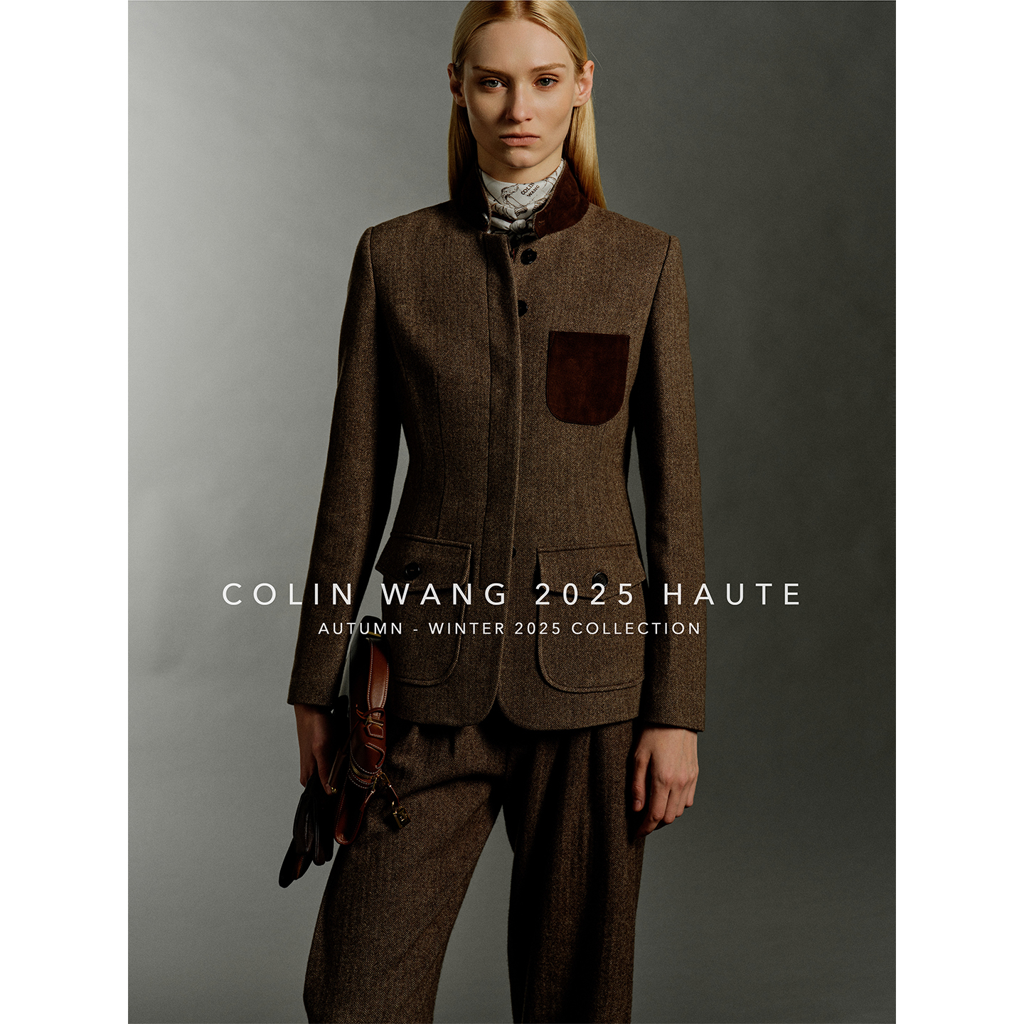 COLINWANG-柏林纪事|奢牌同源羊毛花呢人字纹复古老爷车西装夹克