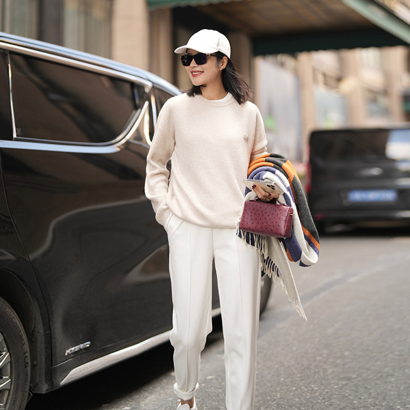 COLINWANG老钱派对|限量羊毛真丝羊绒珠链毛衣针织衫张若愚