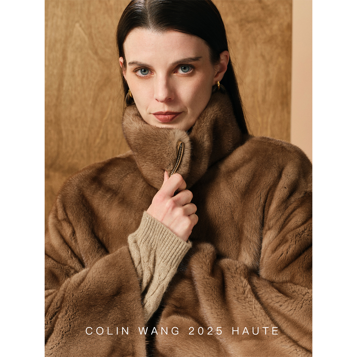 COLINWANG-巴黎夜色|美国宝嘉美黑标/哥本哈根紫金帕斯条水貂外套