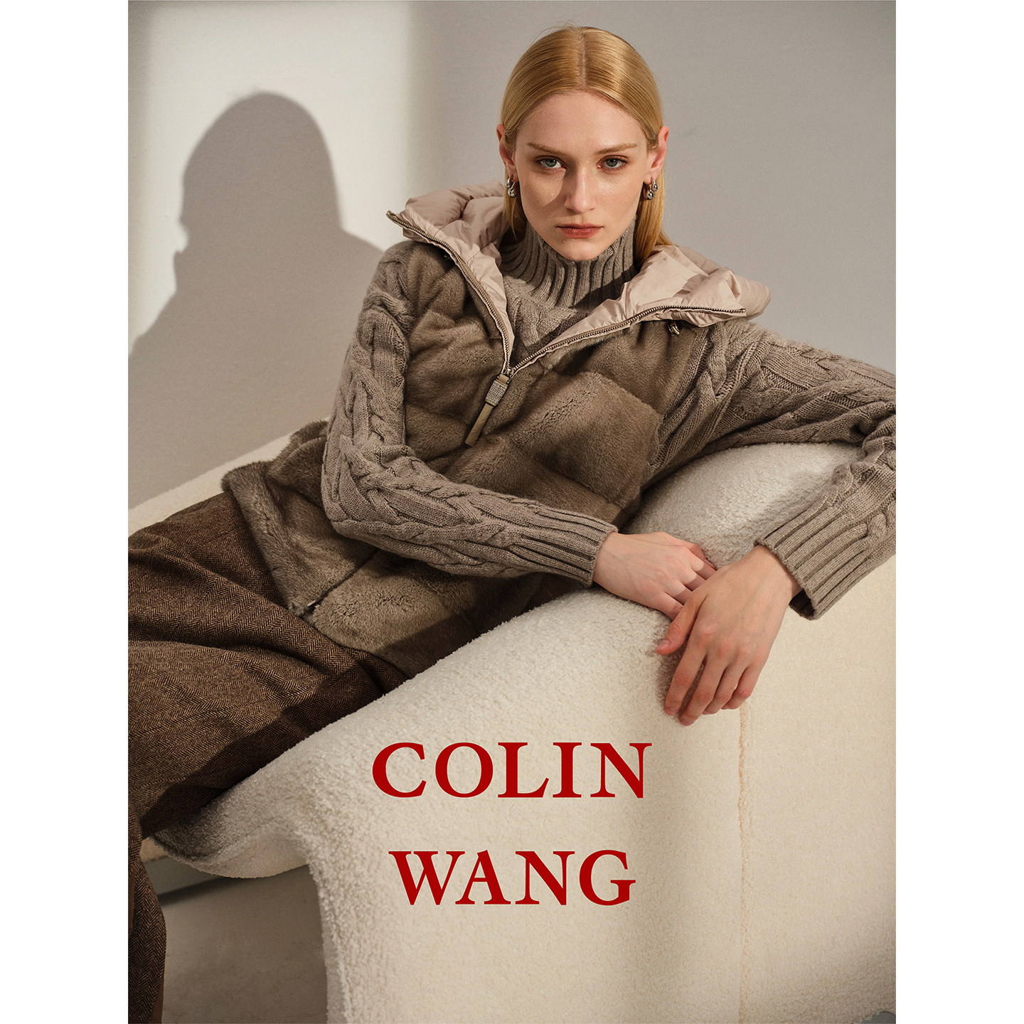 COLINWANG-曼城华光|哥本哈根紫金级短二天鹅绒水貂羽绒马甲/外套
