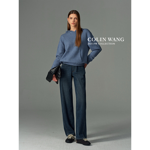 COLINWANGCOLIN JEANS系列|奢牌质感长绒棉设计感显瘦香蕉牛仔裤
