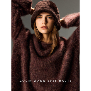 COLINWANG-虹光乐章|獨家定纺内蒙山羊绒拉绒慵懒极简百搭针织衫