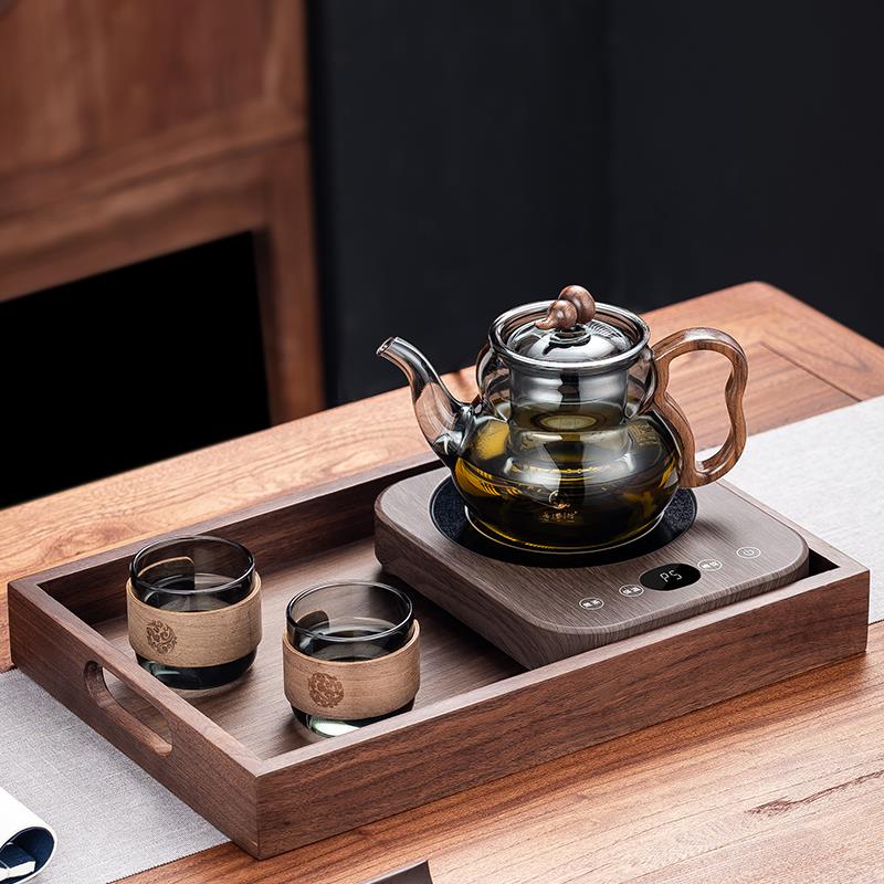 2024新款超薄黑晶炉小型煮茶器高硼硅玻璃煮茶泡茶烧水壶茶具套组