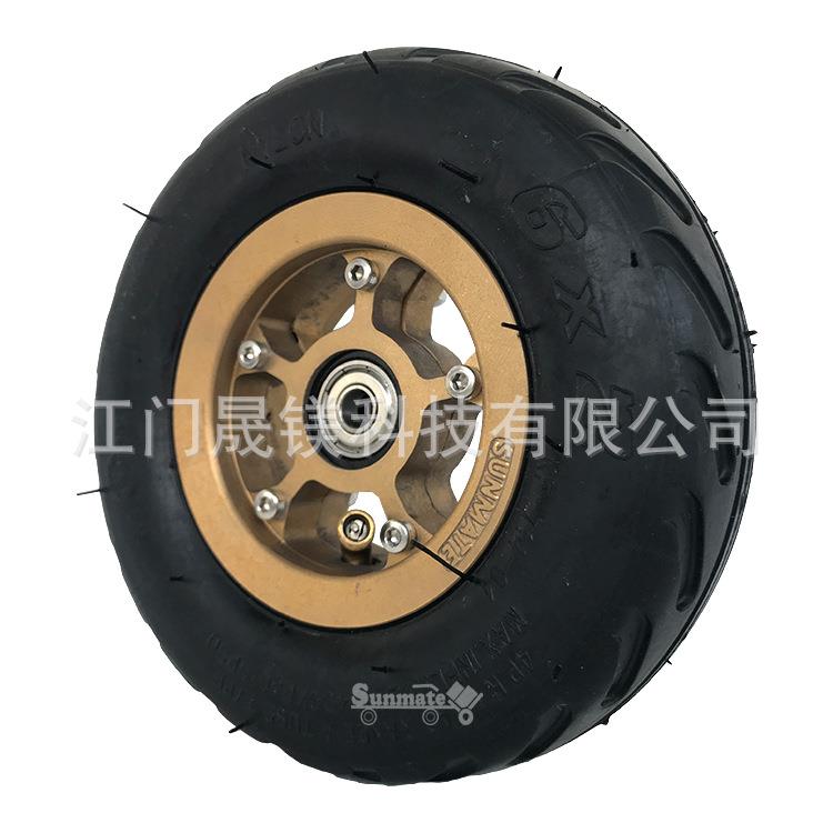 生产电动滑板车手推车橡胶胎充气轮塑料轮毂150*506寸