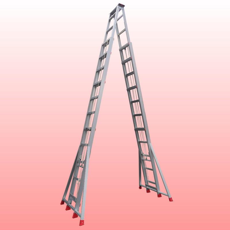 炫崇梯子3米4米5米人字梯升降铝梯便携式伸缩加厚安全工程阁楼梯