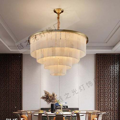 全光谱别墅大吊灯全铜云石吊灯吸顶轻奢大气客厅卧室餐厅灯饰灯具