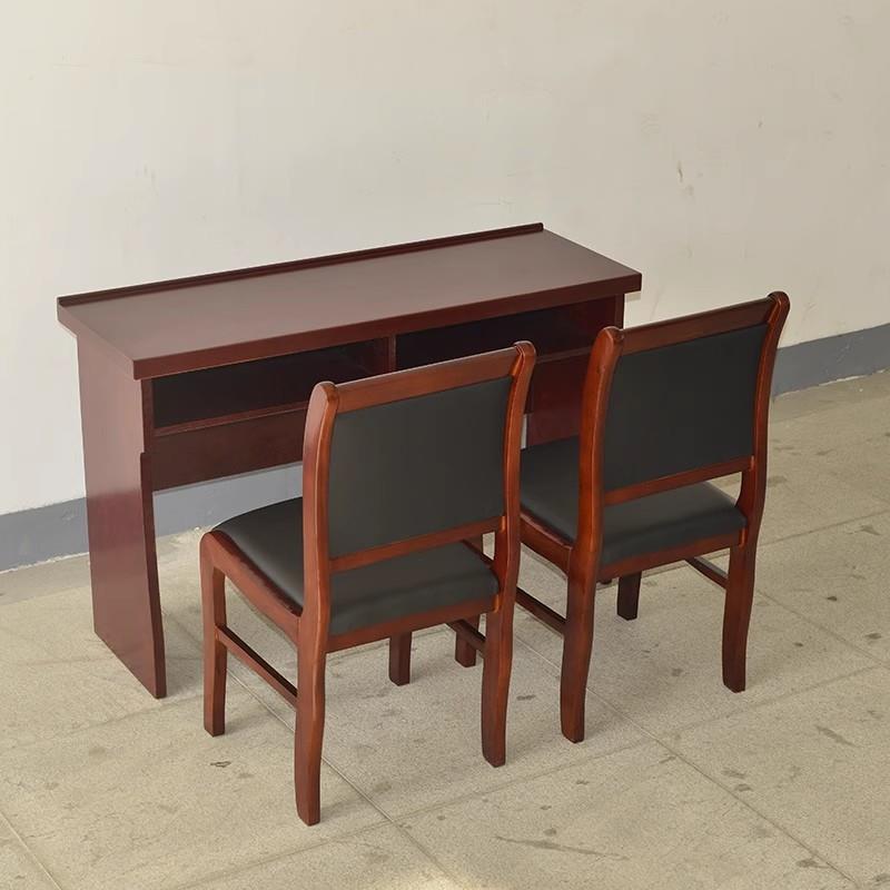 双人会议桌条桌办公培训桌1.2米条形桌油漆实木皮长桌会议室桌椅