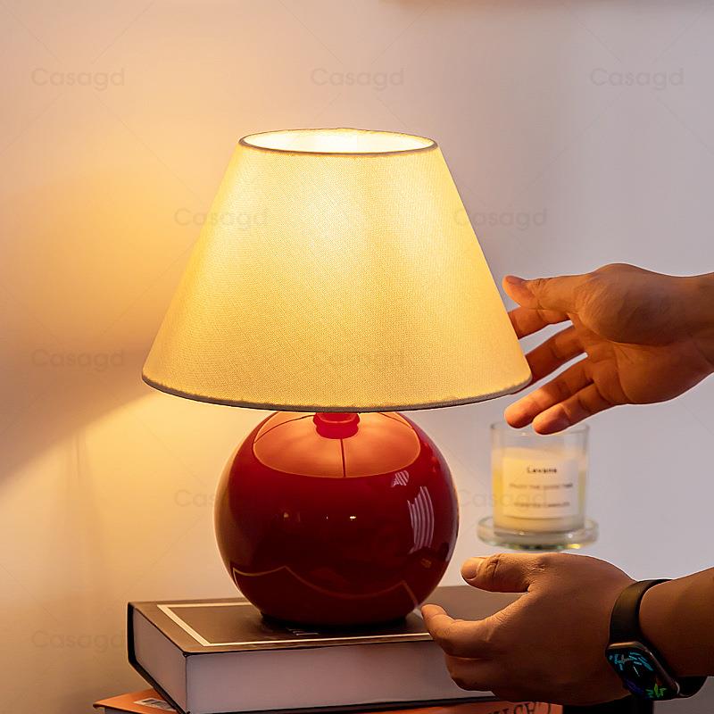 法式中古陶瓷台灯可爱栗子设计师复古日式简约卧室床头氛围灯casa