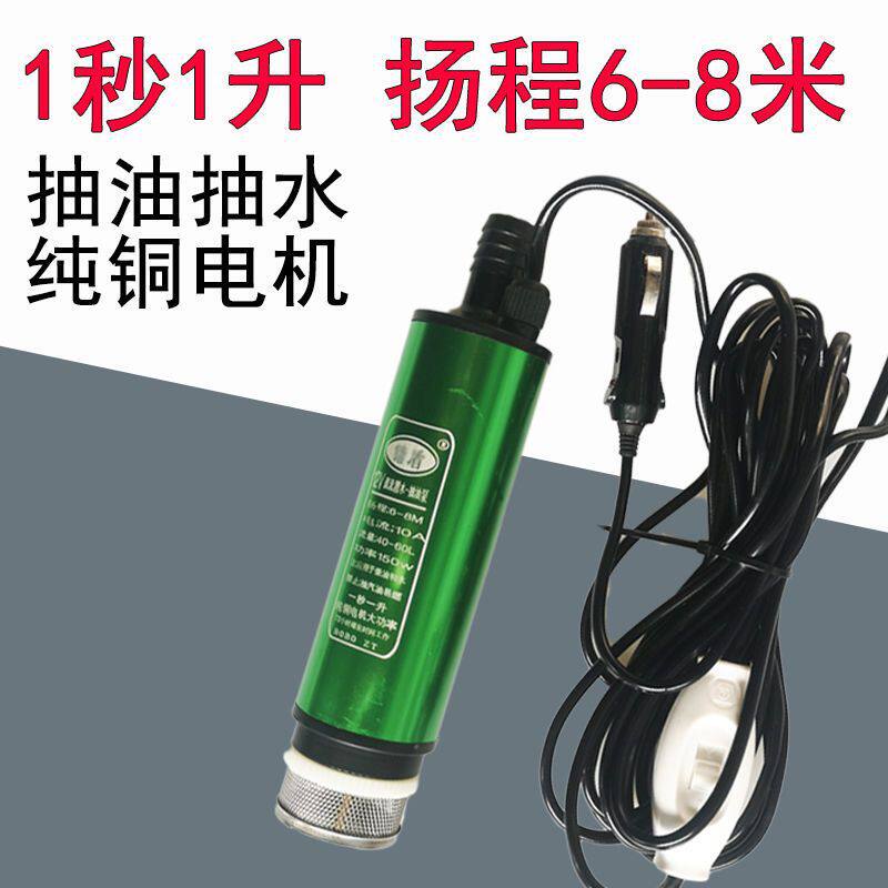 抽油泵12V24V220V电动抽水泵浇菜柴油油抽子加油枪小型潜水泵热销