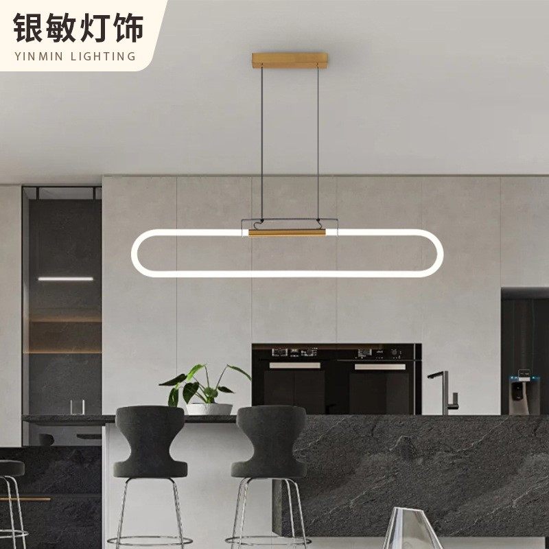 北欧风简约现代极简餐厅吊灯创意个性饭厅几何长条灯轻奢主题吊灯