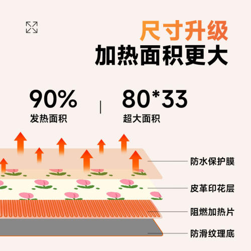 公主请上班加热鼠标垫冬季左上角开关暖桌垫儿童写作业暖手垫办公