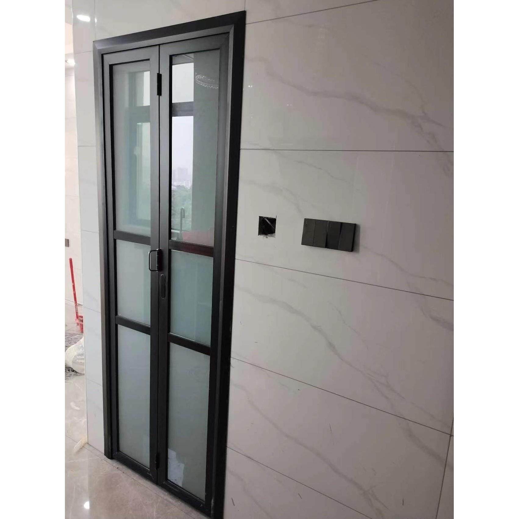 钛镁合金吊轨移门小折叠卫生间推拉厨房无下轨浴室玻璃门对开阳台