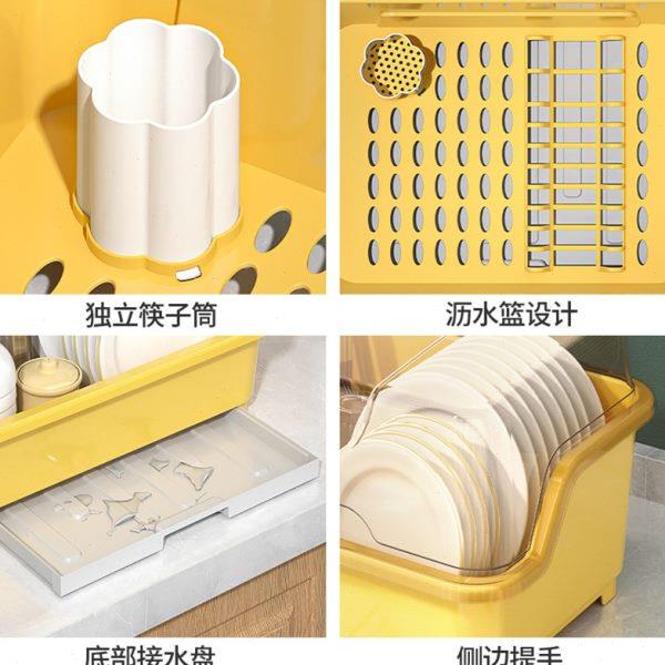 厨房沥水碗柜碗盘收纳置物柜餐具橱柜碗架小型家用碗筷收纳盒