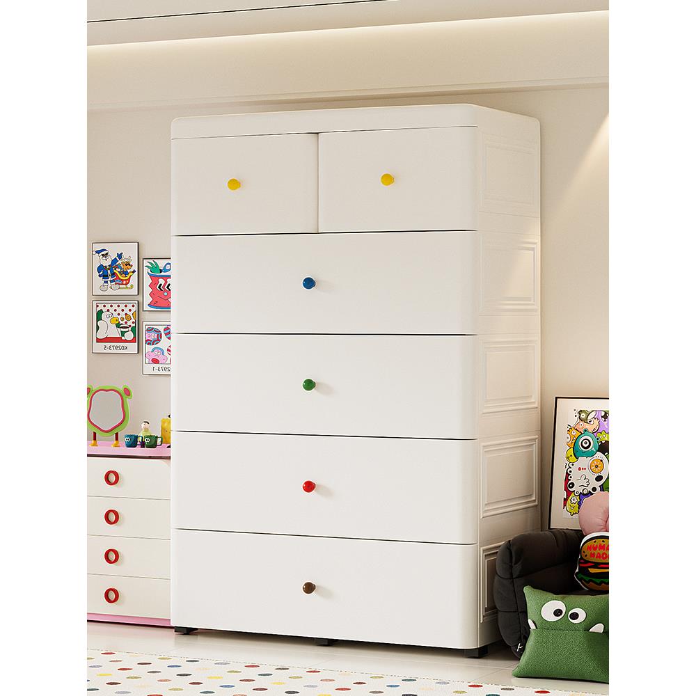 加厚收纳柜抽屉式婴儿童衣柜多层客厅储物置物斗柜家用宝宝床头柜