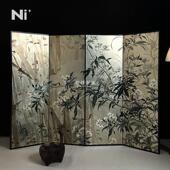 屏风隔断客厅卧室遮挡家用折叠办公室酒店装 尼家新中式 饰折屏