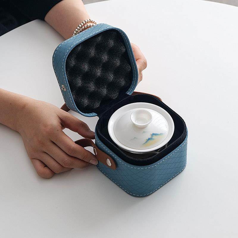 玻璃旅行茶具三才碗套装家用户外单人简约陶瓷泡茶壶功夫喝茶装备,餐饮具,旅行茶具,淘宝优惠券,粉丝福利购,淘宝优惠卷