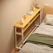 墙边小窄桌床边桌子卧室长条桌多层置物架出租屋简易电脑桌书桌
