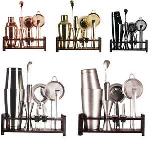 木架調(diào)酒器套裝 304不銹鋼酒具12件套搖酒壺雞尾酒調(diào)酒器套套件