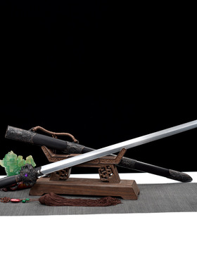 龙泉市刀剑工艺品花纹钢一体乌木