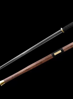 素装八面汉剑花纹钢唐剑一体防身