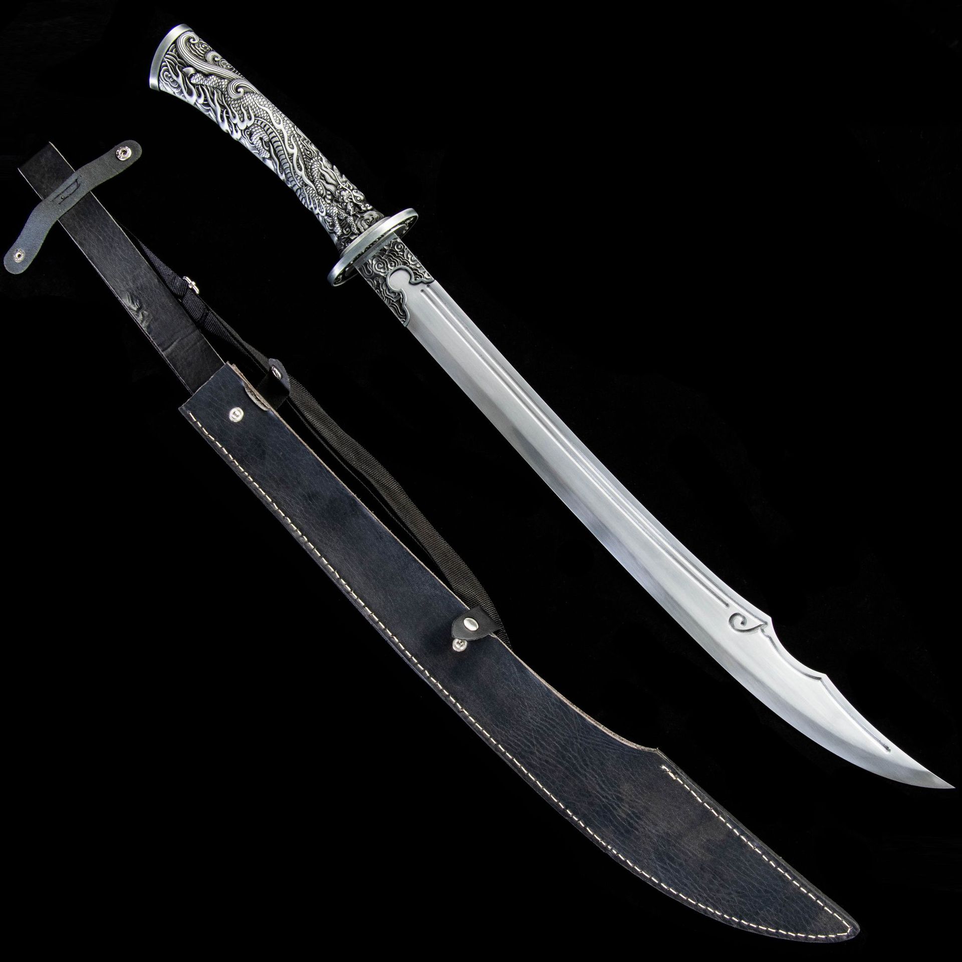 龙泉市刀剑高锰钢牛尾双手战刀