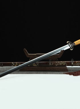 龙泉市刀剑花纹钢八面清剑铜装