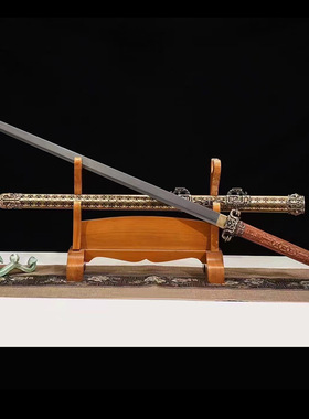 唐横刀铜鞘花纹钢一体锻打龙泉