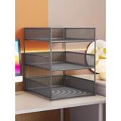 A4纸收纳盒办公桌收纳层架桌面书架多层文件框资料档案整理架铁金