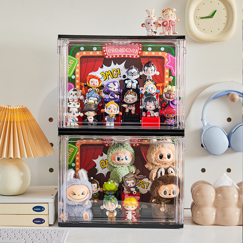 泡泡玛特盲盒收纳展示架手办柜