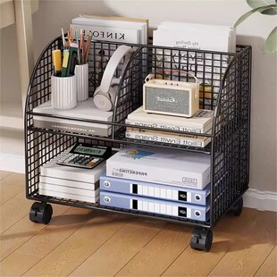 桌面置物架儿童双层书架卧室桌上小型架子书桌台面收纳架简易书柜