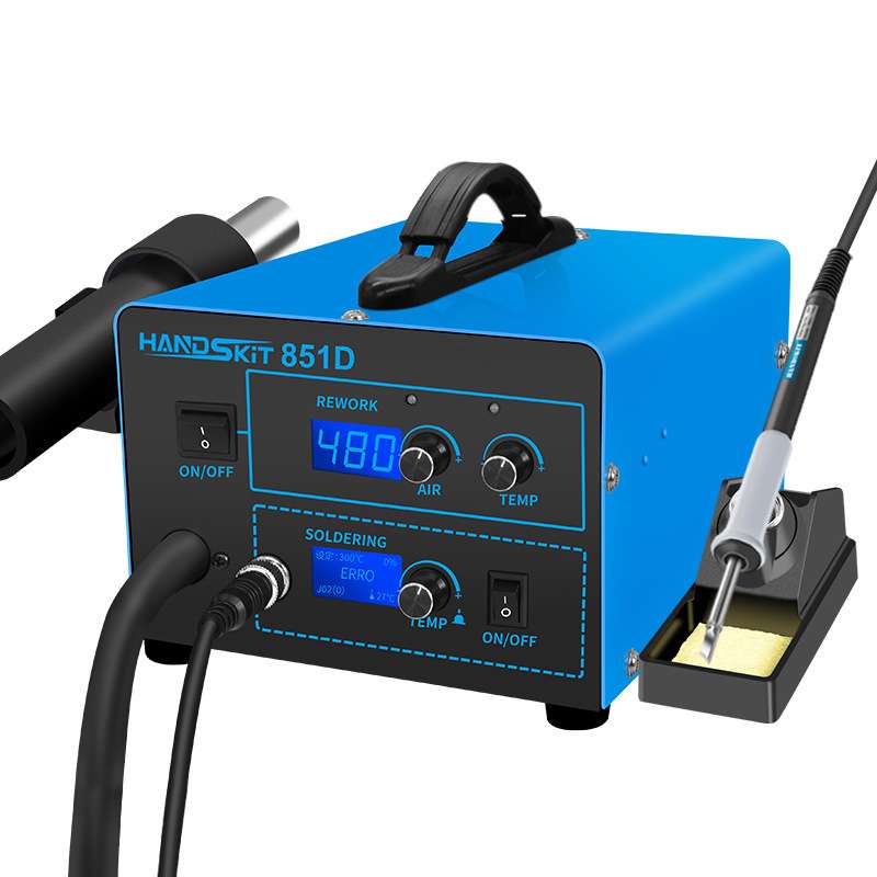 851D双数显热风枪拆焊台二合一调温T12电烙铁焊接工具套装 电焊台