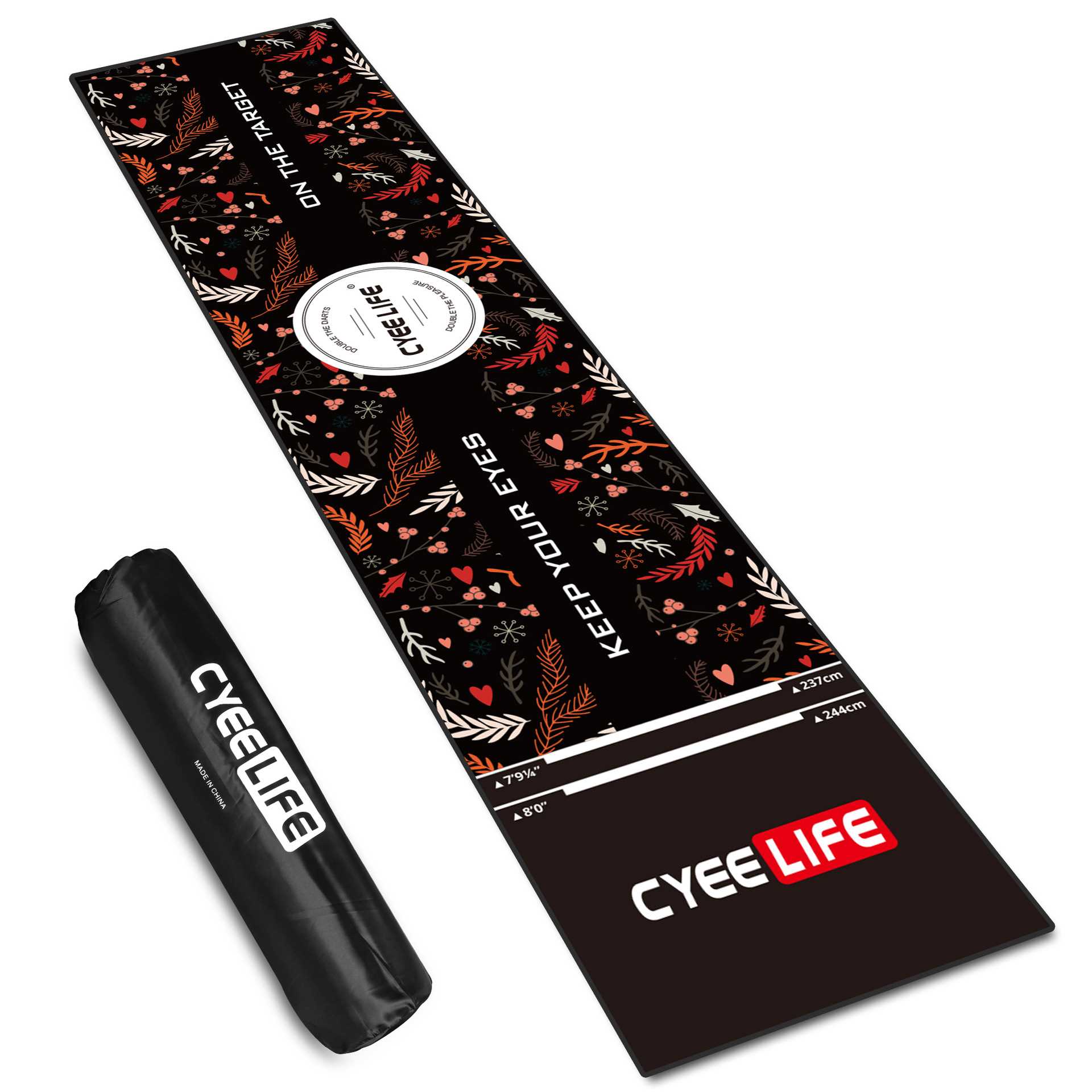 CyeeLife 飞镖地毯 飞镖道 软硬靶盘游戏用 65*295cm