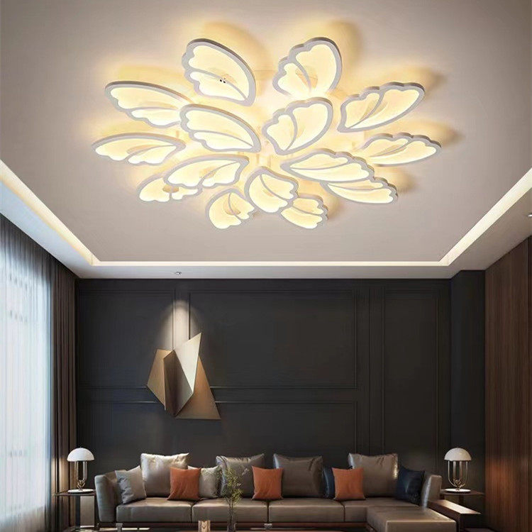 创意客厅灯北欧led吸顶灯简约现代卧室灯新款亚克力叶子造型灯具