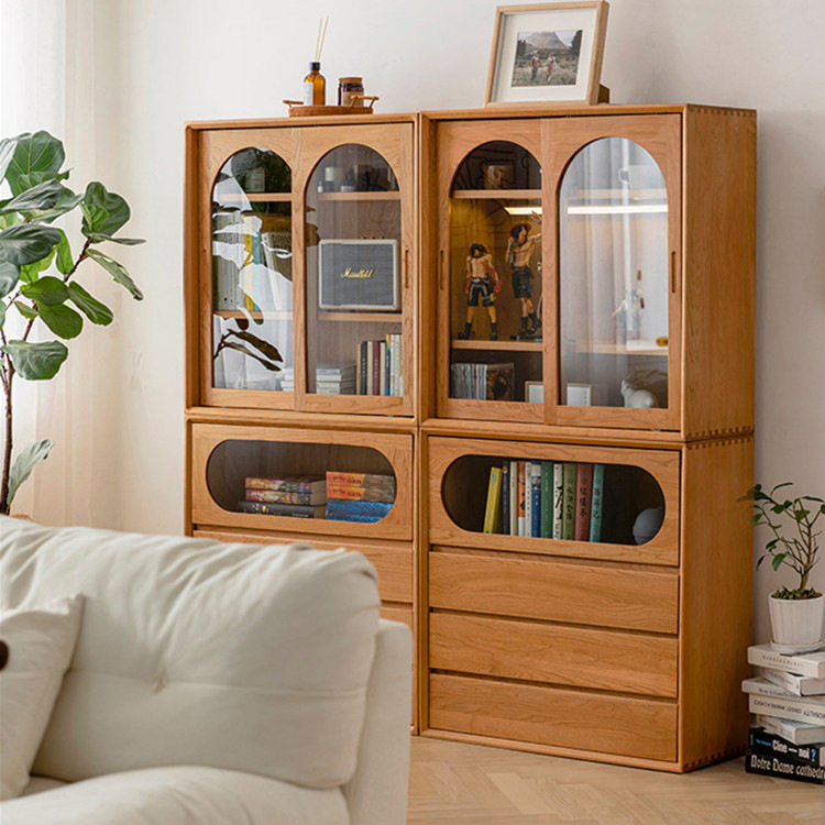 日式实木组合书柜客厅收纳陈列置物柜卧室储物柜落地樱桃木餐边柜,家庭/个人清洁工具,厨卫防水贴/条,淘宝优惠券,粉丝福利购,淘宝优惠卷