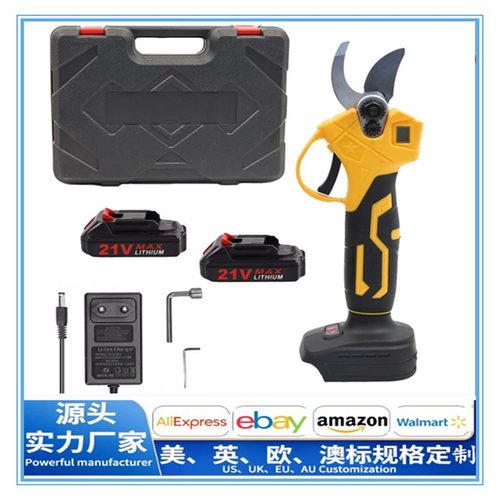 新款修枝剪带数显果树树枝剪电剪刀户外快速无线电动园林剪刀批发